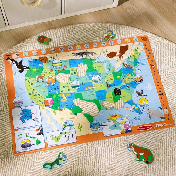 Melissa & Doug  Jumbo National Parks U.S.A. Map Floor Puzzle 45 pc NWT - Picture 5 of 5